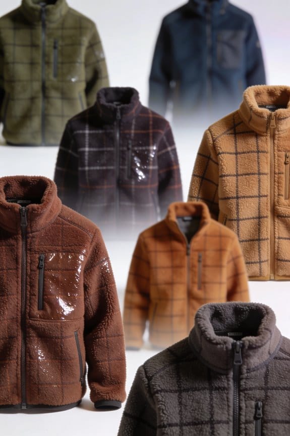 cozy grid fleece jackets